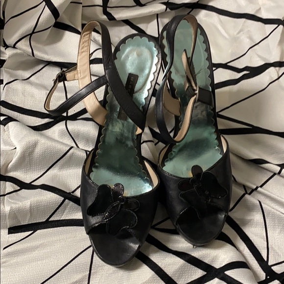 Marc Jacobs Sexy Black Leather Butterfly Platform Sandals Made in Italy 🇮🇹 - Picture 4 of 9